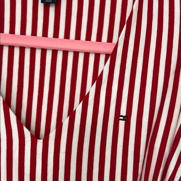 Tommy Hilfiger Red and White Flutter Sleeve Midi Dress - Picture 2 of 5